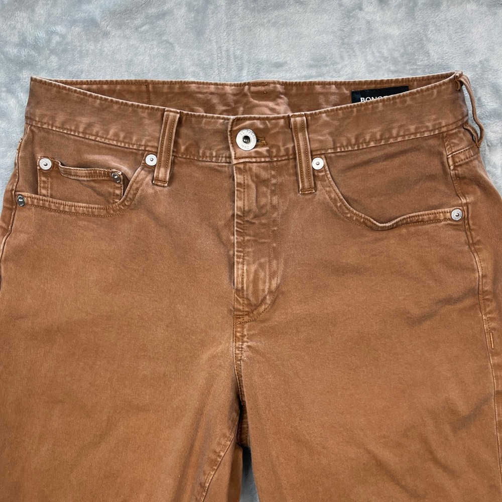 Bonobos Slim Taper Pants Jeans Mens 28x30 Brown Olimpias Italian Cotton Chinos - Picture 2 of 15